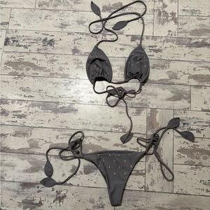 Gray Triangle Bikini Set